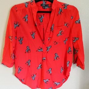 LISA international zebra print blouse